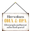 Metal Sign 20 x 30 cm with Cord "Hier wohnen