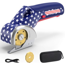 EXPEDMAN 2025 NEW 4V Cordless Electric Scissors, Cardboard Cutter with 2 Titanium Blade, Safety Lock & Extra Blade, Rotary Cutter for Cardboard,Fabric,Plastic, Gifts for Men&Women - Star Color