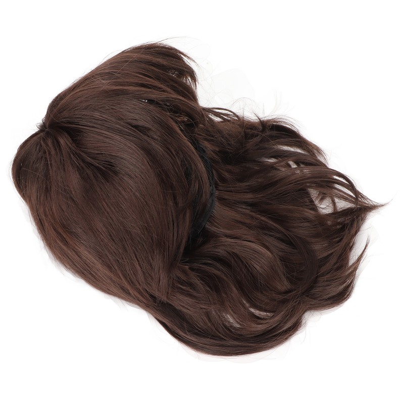 Men Wig Short Brown Straight Breathable Inner Mesh Soft Fluffy
