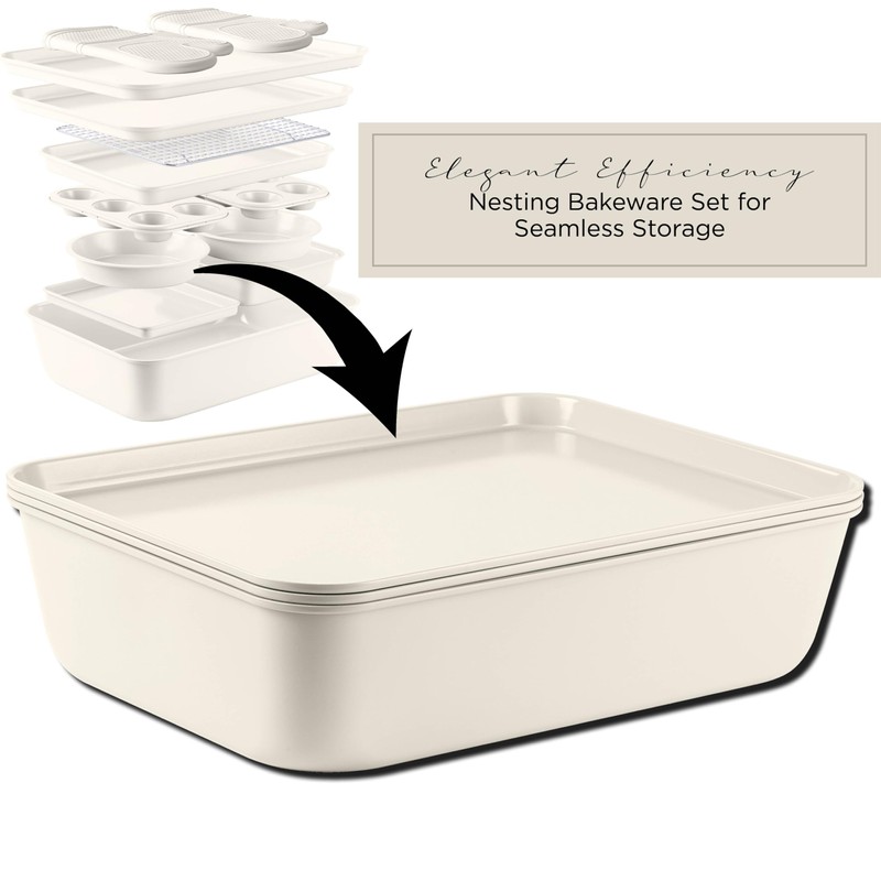 Country Kitchen Nonstick Stackable Bakeware Set - Deluxe Heavy Duty,