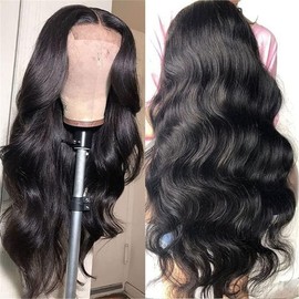 Long Black Hair Lace Wigs Loose Wavy Hair Glueless Heat Resistant Synthetic Lace Front Wigs for Black Women 65cm