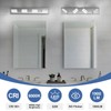 JZEKVN Modern LED Bathroom Lights Fixtures(4-Light),Stainless Steel Chrome Acrylic Wall