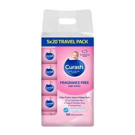 Curash Fragrance Free Wipes 20 X 5 Packs