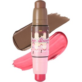UCANBE Colorete y bronceador en barra multiusos Skin Breath, barra de maquillaje cremoso 2 en 1 para rostro y mejillas, para un acabado natural y radiante (04 Rosa en flor)