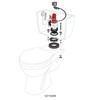 Wirquin 10723580 Double Flush Mechanism with Cable Flush Mw2, Red