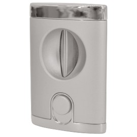 GERMANUS Cigar V-Cutter Ernst Premium Notch Cutter with V-Cut, Matte Silver