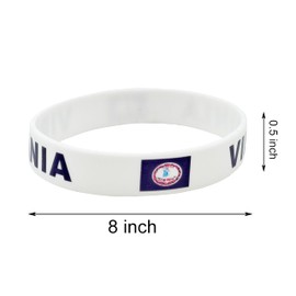 LLBFHH 4 Pcs Virginia State Flag Rubber Bracelets,State Flag Silicone Bracelet, Rubber Wristbands Patriotic Decorations Gift.