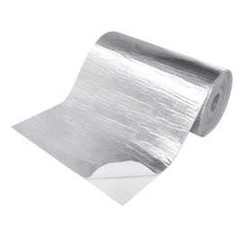 BuyUneed 78mil Heat Shield Aluminum Foil Mat High Temperature 2300℉ Ceramic Fiber Barrier Insulation Thermal Shield Material Sheet Protection (Self-Adhesive, 26" x 24")