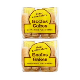Lancashire Eccles Cakes - 2 Packs (4 Cakes Per Pack) | Traditional British Pastry | Rich, Buttery & Fruity Treat