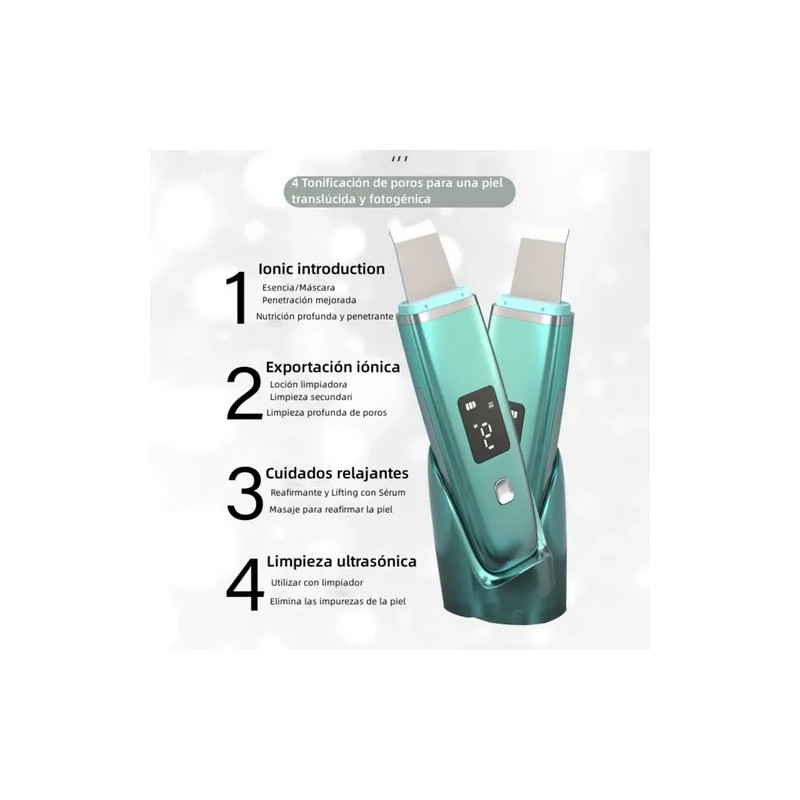 Limpiador Ultrasónico Portatil Skin Scrubber Limpieza Facial