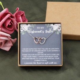 OKEYCH Sister in Law Gift from Sister, Groom Sister Necklace, Sister in Law Birthday Gift, Sister In Law To Be Necklace, Bonus Sister Gift, Wedding Gift Engagement Gift, Copper, copper