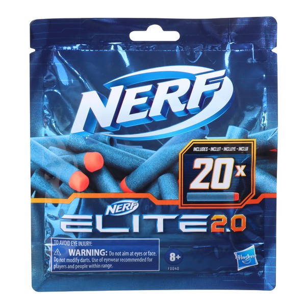 Nerf Elite 2.0 20 Dart Refill - Includes 20 Nerf Elite 2.0 Darts Compatible with All Nerf Elite Blasters