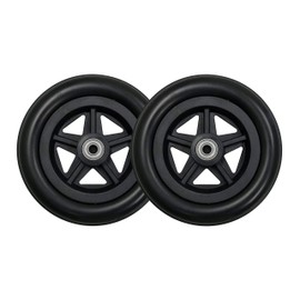 Tuffcare Lightweight Caster with Polyurethane Tire, 6" x 1" x 1 9/16" Width Hub; Fits Most Sunrise, Medline, Drive, Invacare, E&J, Guardian, ALCO & Other Manual Wheelchairs (5/16" Axle)