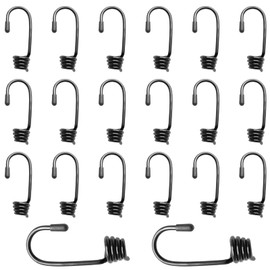 BokWin 20 Pcs Bungee Shock Cord Hook for 1/4 Inch,Black Wire Bungee Cord Hooks for Outdoor Camping Boating Hiking