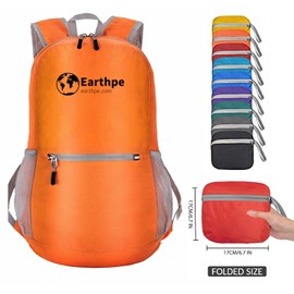 MICROSEVEN Ultra Lightweight Hiking Backpack - Water Resistant Small Backpack Packable Daypack for Women Men (Orange)