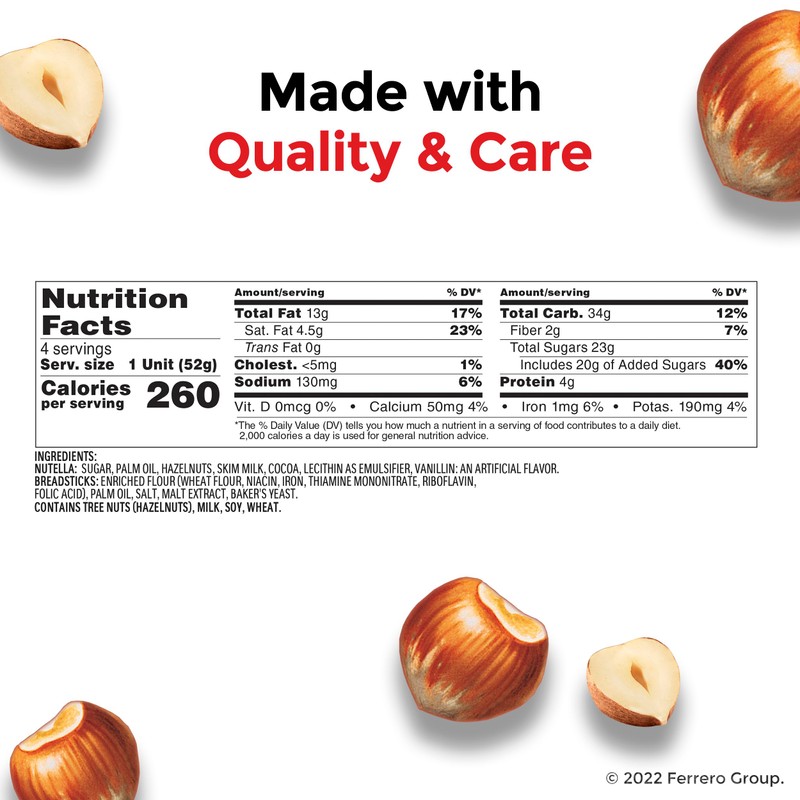 Nutella & GO! Bulk 12 Pack, Hazelnut and Cocoa Spread