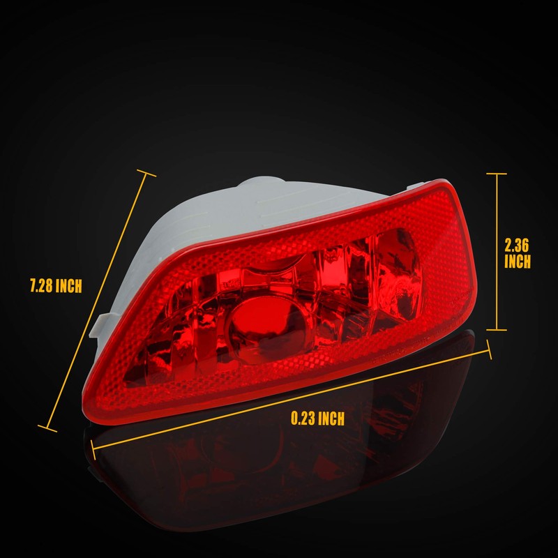 HERCOO Luces reflectoras de parachoques para lente trasera derecha antiniebla