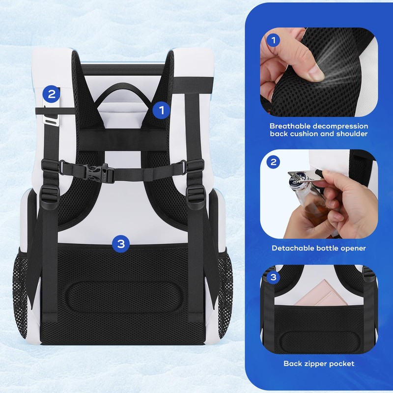 Maelstrom Backpack Cooler,36 Can Cooler Backpack,Soft Cooler Bag Insulated Leakproof,Lightweight