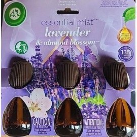 Air Wick Essential Mist Refill 3 Count, Lavender & Almond Blossom, Natural Essen