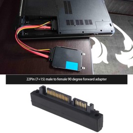 Micro Traders 90 Degree Down Angled SATA 22Pin 7+15 Male to Female Connectors Extension Converter Adapter Accessories for Hard Drives Optical Drives