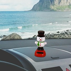 Haohaiblooms Solar Powered Dancing Snowman Toy, No Battery Required, Swinging Figure for Car Dashboard & Desk Decor, Shaking Head Snowman Ornament, Teens Gift, Auto & Home Decoration