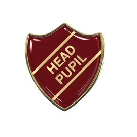 Head Pupil Burgundy School Shield Badge