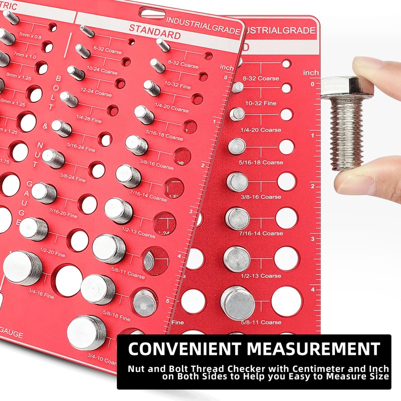 Thread Checker, Nut and Bolt Thread Checker, Bolt Size and