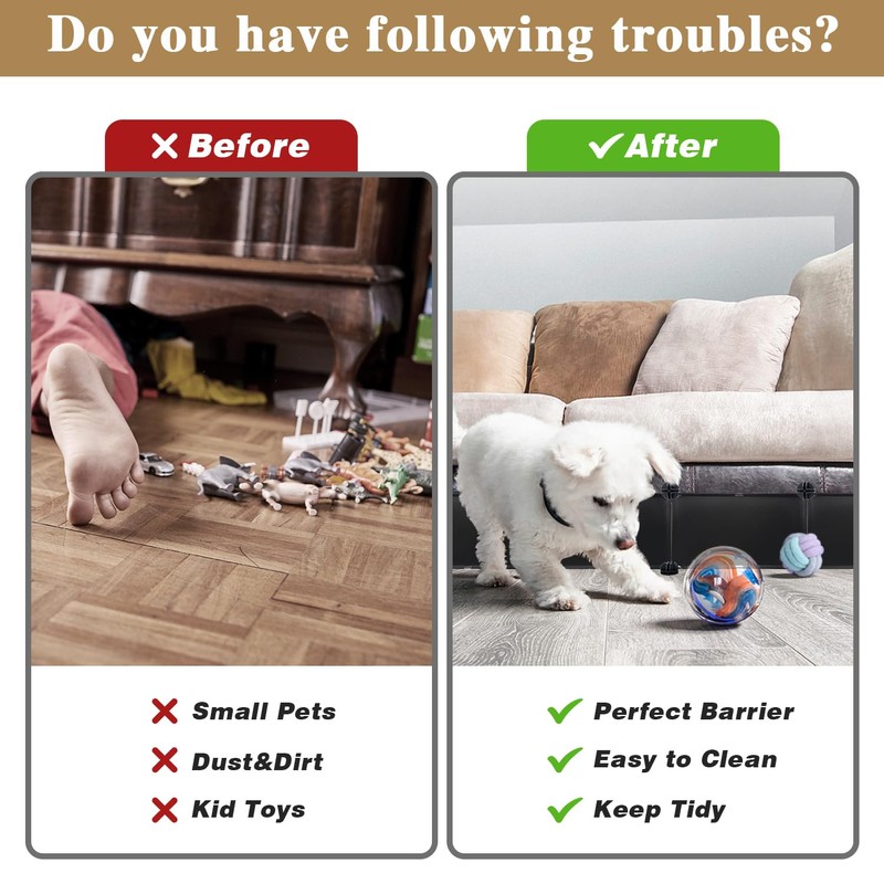 Hiflora Under Bed Blocker for Pets - 11.8" Height x