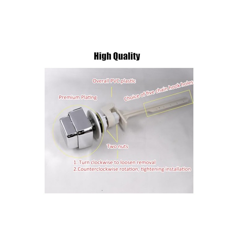 Toilet Handle Tank Flush Lever,Push Button Toilet Tank Handle Replacement