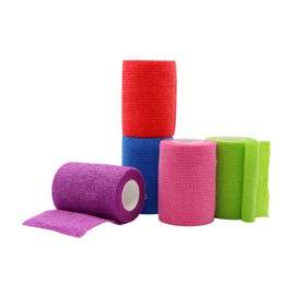 Henry Schein Self-Adherent Bandage Wrap, Non-Woven Fabric 3"x5yd Assorted Colors, Non-Sterile Box of 30
