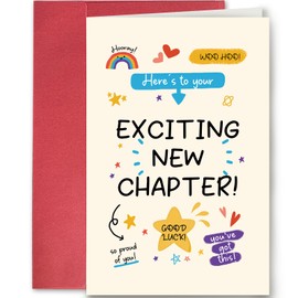 SuperShunhu New Chapter Greeting Card, Inspirational Congratulations Card for Graduation, Promotion, Retirement & New Beginnings, Good Luck Card