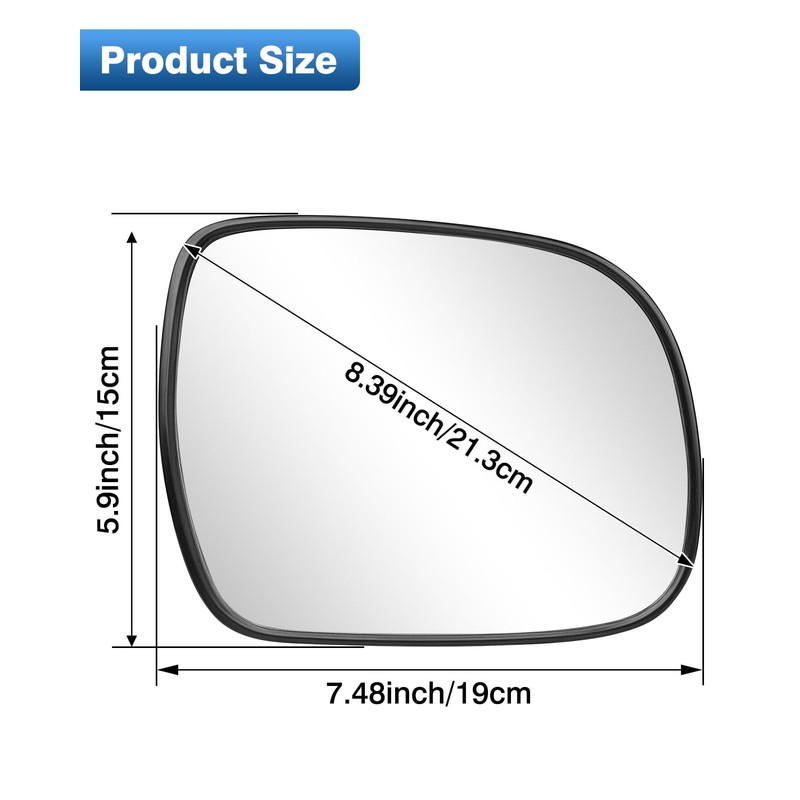 TOP-MAX Passenger Side Mirror Glass Replacement for Lexus RX330 2004-2006|