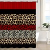 QSSMQS Leopard Print Shower Curtain Red Black Brown Cheetah Geometric