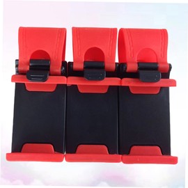 KOMBIUDA Adjustable Car Steering Wheel Phone Holder Mount Hands-Free Universal Cell Phone Clip for Cars Red Compatible Most Smartphones