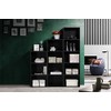 Hodedah Import 3 Shelf Bookcase, Black