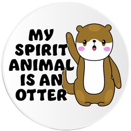 My Spirit Animal is an Otter - 100 Pack Circle Stickers 3 Inch - Cute Kawaii