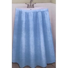 Better Home Textured Microfiber Sink Skirt, Luxurious Fabric Bathroom Vanity Cover, (Blue)