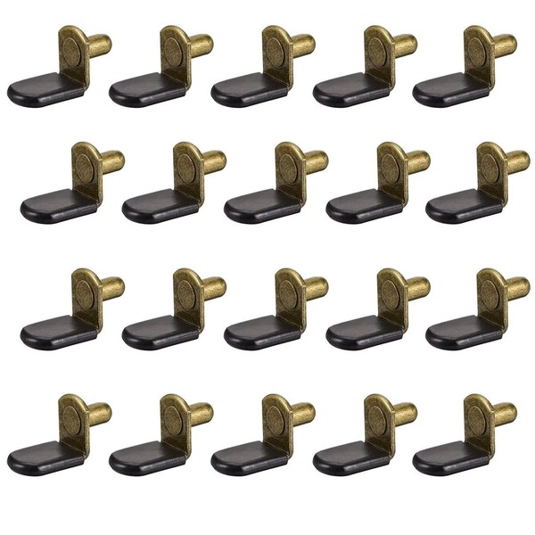 TOP-VIGOR 6mm Shelf Support Peg, 20Pcs L-Shaped Support Bracket Pegs