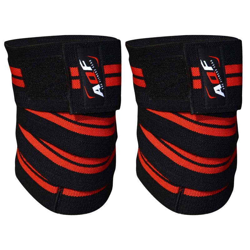 AQF Knee Wraps Weight Lifting Bandage Heavy Duty Elasticated Support