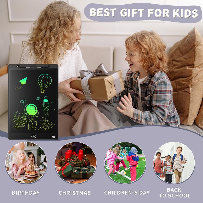Genialba LCD Writing Board 12 Inch Colourful LCD Writing Tablet