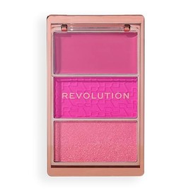 Revolution, Blush Icon Palette, Cream & Pressed Powder Blusher, Highly Pigmented, Face Palette, Vegan & Cruelty-Free, 3 Shades, Hot Pink Flag