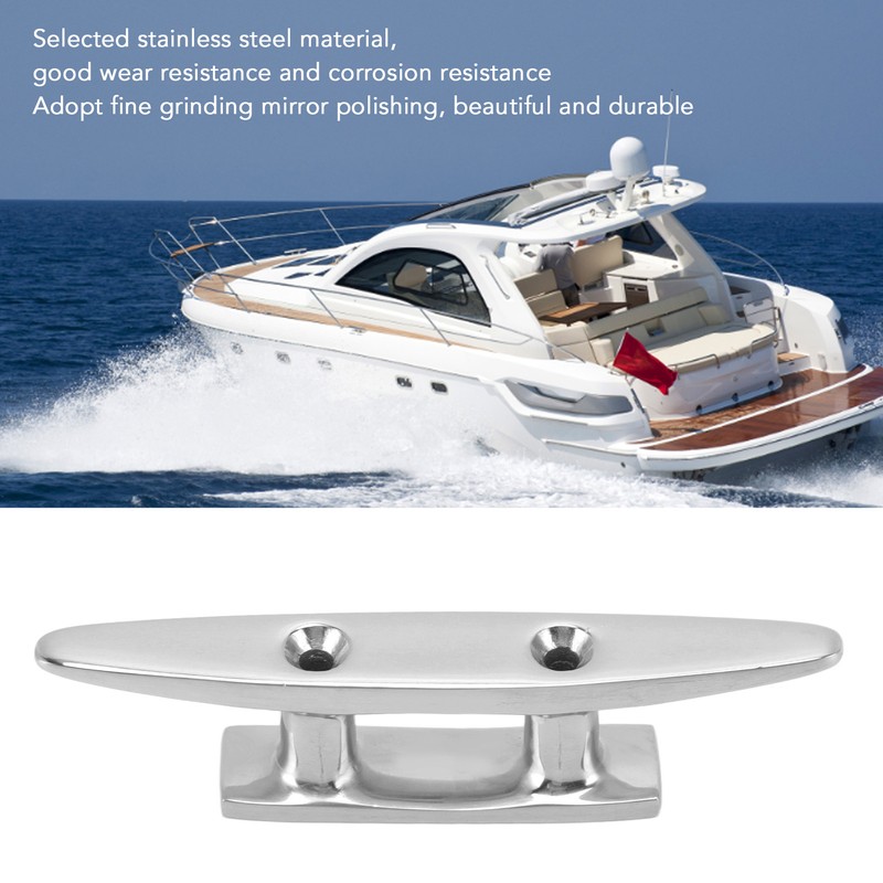 Stainless Steel Low Flat Top Boat Dock Cleat Marine Grade