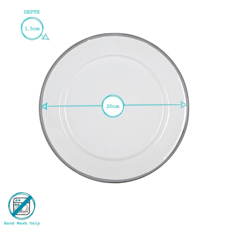 Argon Tableware Enamel Side Plates - 20cm - Pack of