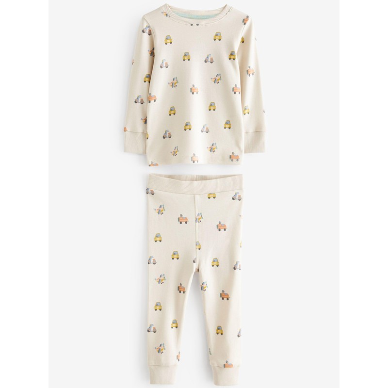 NEXT 3 Pack Long Sleeve Pyjamas, Green/Blue Transport