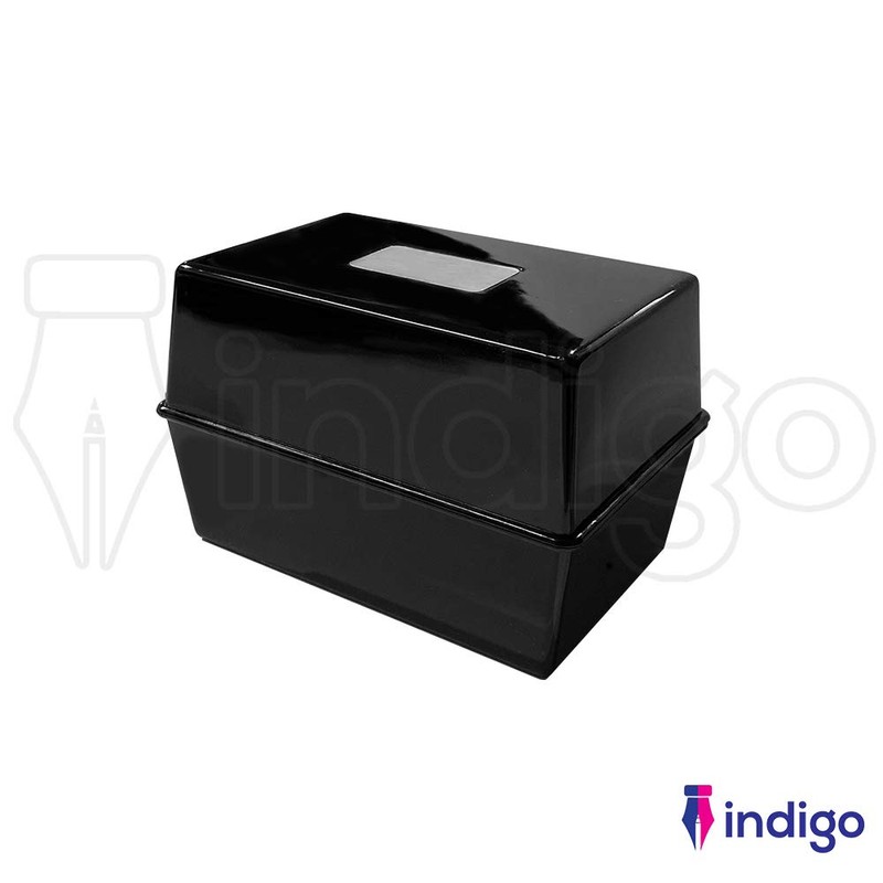 Indigo® 5x3" Black Index Card Box with A-Z Coloured Guide