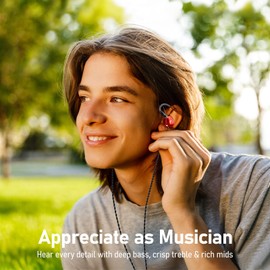 Vibes 202 Wired Earbuds - HiFi in-Ear Monitor Headphones, Professional Noise-Isolating Ear Buds, Clear Sound & Deep Bass, Silver-Plated Audio Cable, Comfort-Fit Earphones, MMCX to 3.5mm, Carrying Case