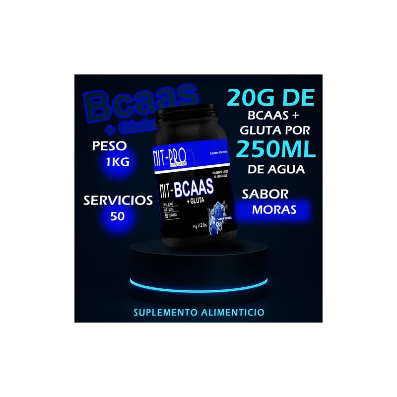 Aminoácidos Suplemento Bcaas + Glutamina Nit-pro 1kg 50serv