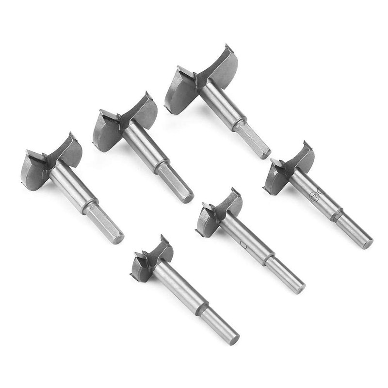 Forstner Drill Bit Set, 6 Pieces 30-60 mm High-Strength Steel