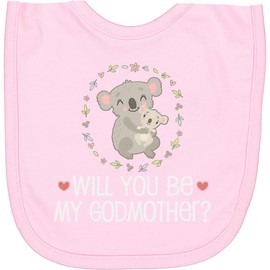 inktastic Godmother Proposal Announcement Newborn Bib Pink 34a11