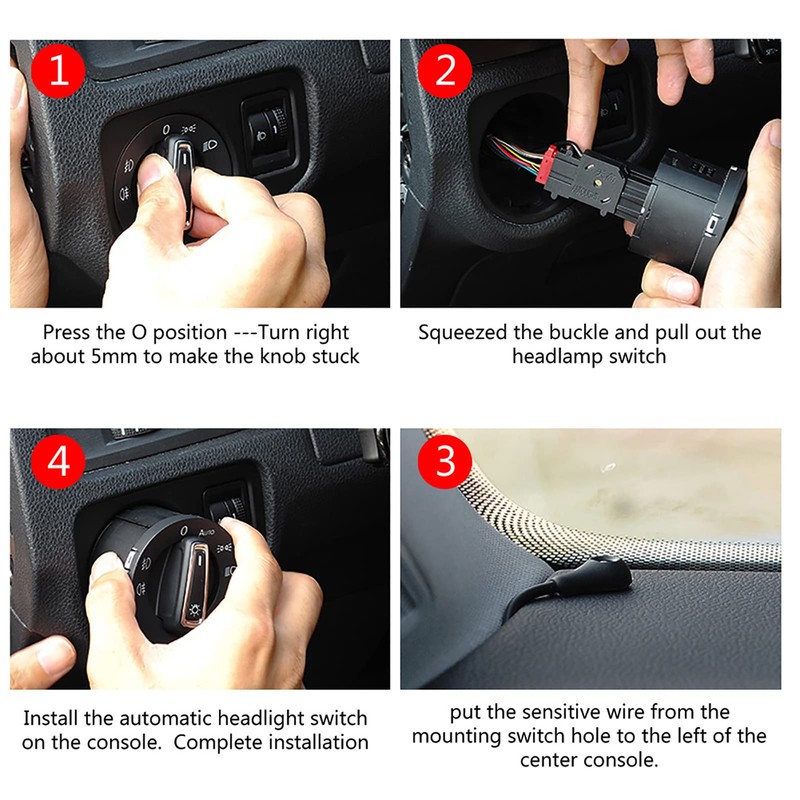 Headlight Switch Light Sensor Module, Car Automatic Light Switch with